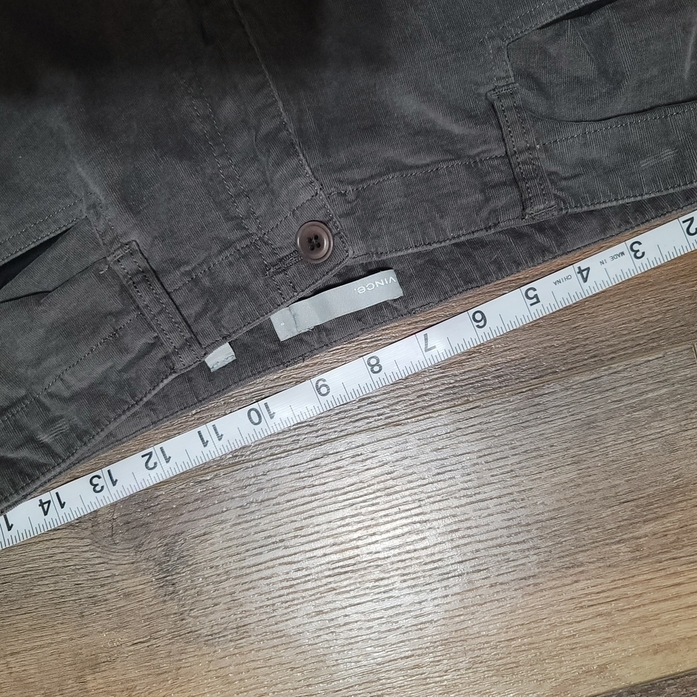 Vince Corduroy Cargo Pants Grey Size 8 EUC - Picture 7 of 9
